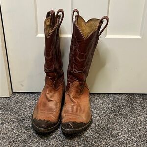 Vintage Tony Lama 2680 Brown Leather Western Cowboy Boots